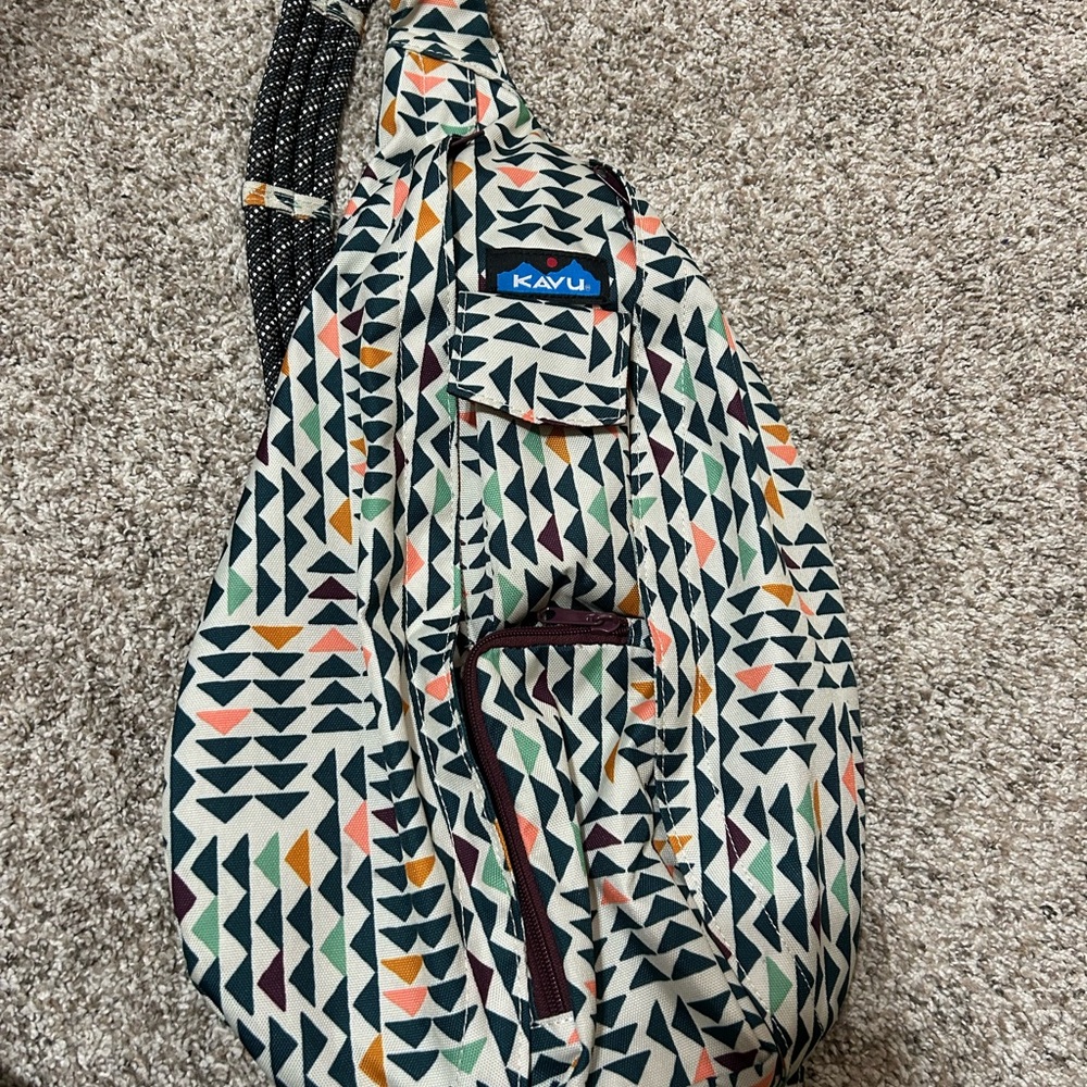 Kavu Women's Geometric Sling Bag - Black, Green, Orange